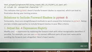 How to Include Forward Slash in pytest -k Command Line Option