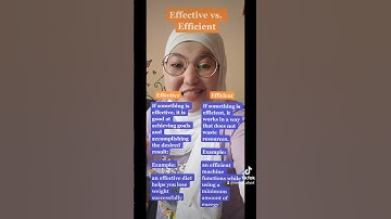 Effective Vs. Efficient