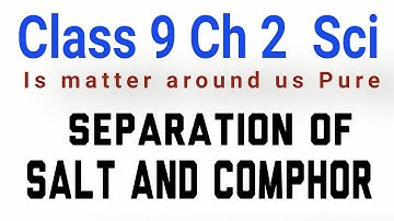 Separation of salt and camphor by sublimation Process Class 9