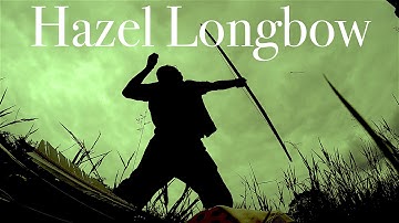 Hazel Longbow. First shots with an 80lb self bow. Beginner bowyer & archer