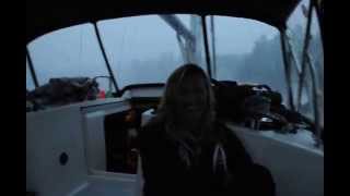 Storm hits sailboat