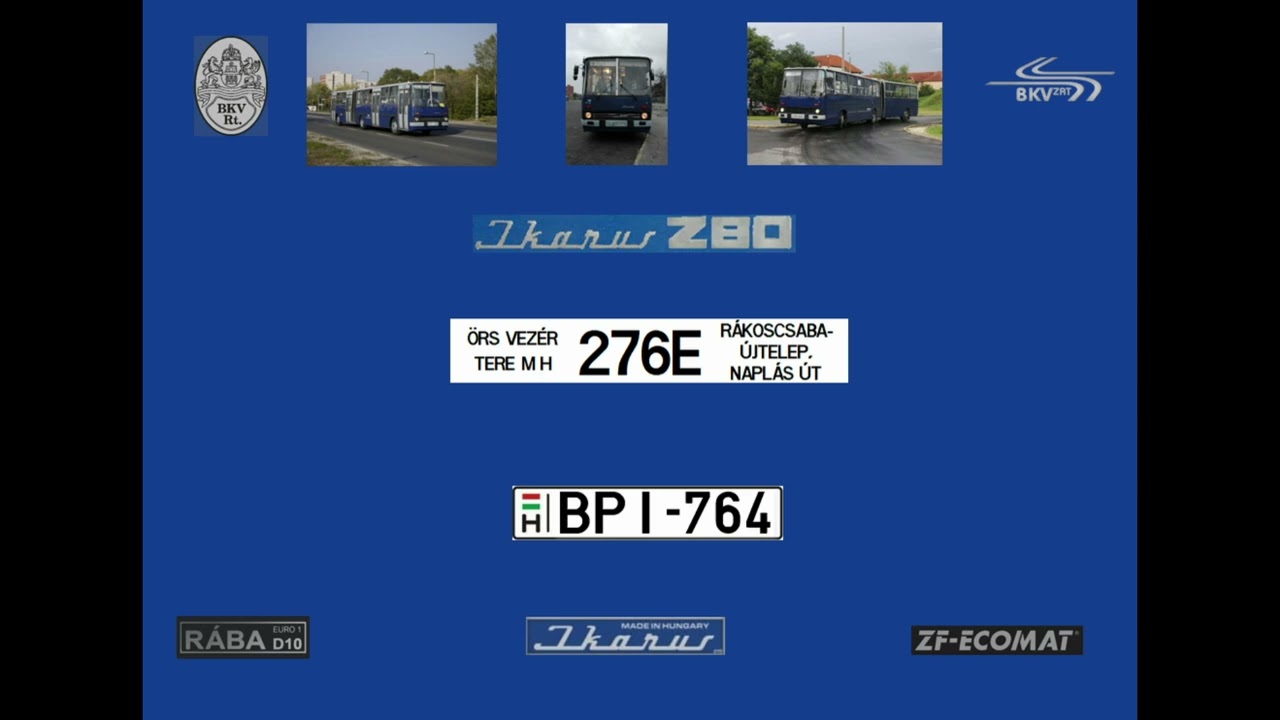 [SOUND] Budapest Bus Sound BPI-764 Ikarus 280.49 BKV 276E viszonylat