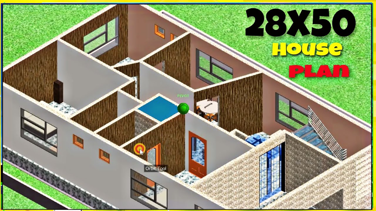 House plan 28x50 3D home plan design Ghar ka naksha Eliash Design Tow bed room house