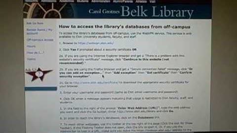 How to Use Off-Campus Access to Belk Library