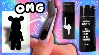 Painting My Nails with THE BLACKEST PAINT IN THE WORLD 🖤 (and Cat Eye Gel?!) 🎱˚.⋆