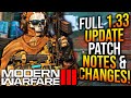 Modern Warfare 3: Full 1.33 UPDATE PATCH NOTES! New Gameplay Updates, WEAPON CHANGES, &amp; More!