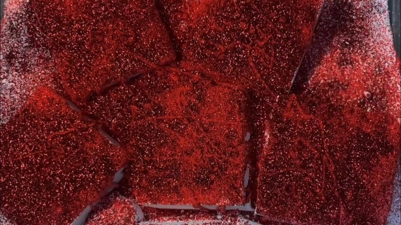 🌹 Ruby Red Glitter Chalk Crush | Super Crunchy ASMR | No Talking