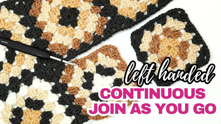 LEFT HANDED CROCHET: How to Crochet the Continuous Join As You Go CJAYG