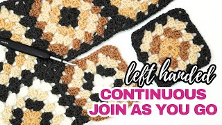 LEFT HANDED CROCHET: How to Crochet the Continuous Join As You Go CJAYG