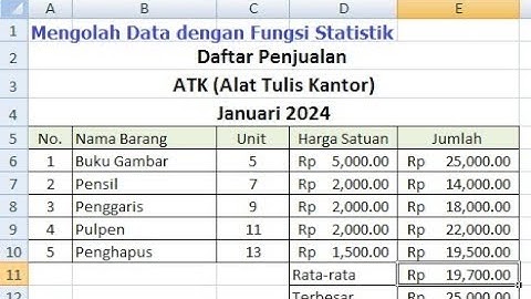 Mengolah Data dengan Fungsi Statistik