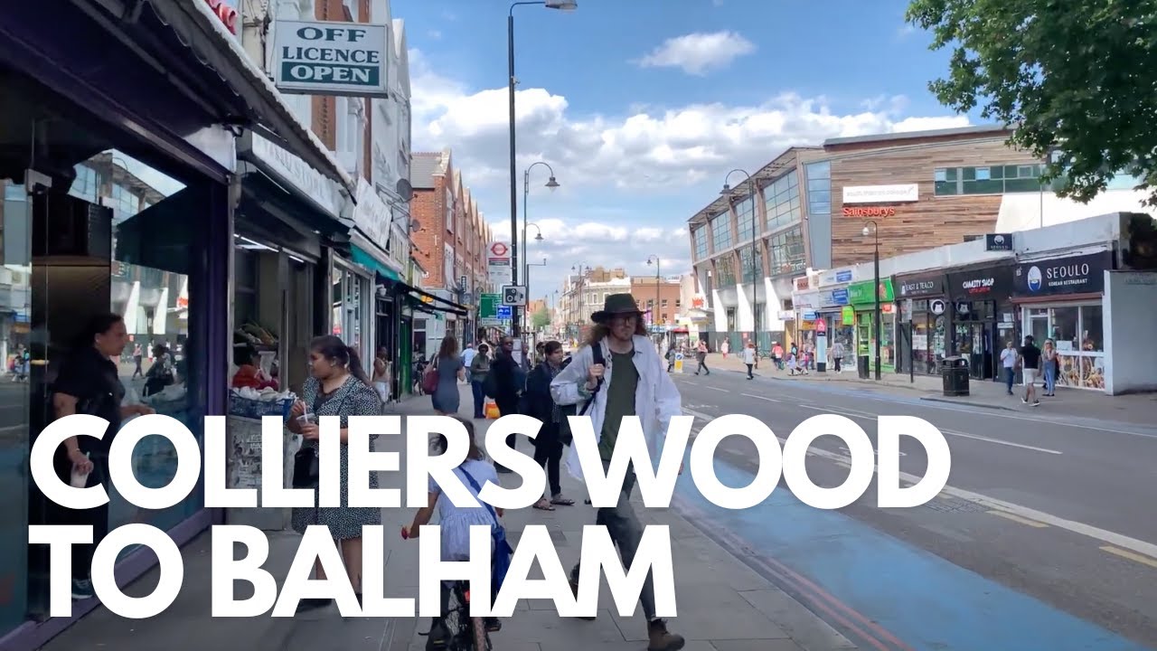 Colliers Wood to Balham, London - 4K Silent Walking Tour