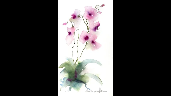 Loose Watercolor Orchids Sped Up Demo