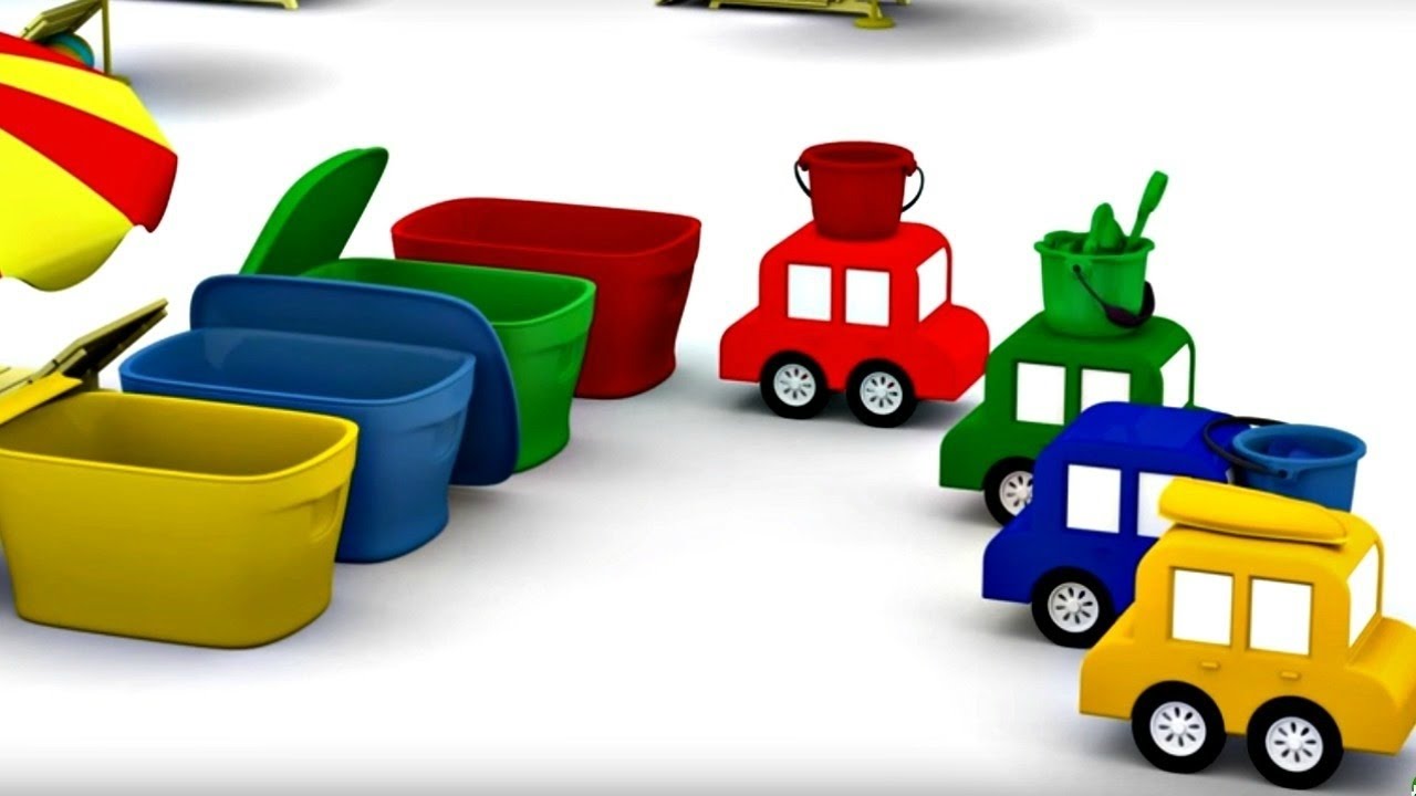 Lehrreicher Zeichentrickfilm Die 4 Kleinen Autos Spielspass Am Strand Youtube