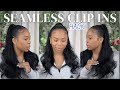 How to  half up half down with clip ins   install seamless clip ins on natural hair  softmusehair