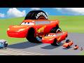 Big &amp; Small One Wheel McQueen VS Train | BeamNG.drive