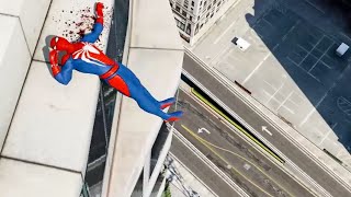 Gta 5 Spiderman Jumping Off Highest Buildings (Euphoria Physics/Ragdolls) #25