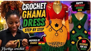SERIOUS‼️ 🇬🇭 Crochet Ghana Dress Tutorial | Step-by-Step for Beginners.