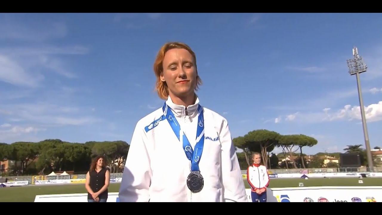 Victory Ceremony Women's 200 m T35 - European Championships Grosseto 2016