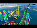 GTA 5 Satisfying BMW M5 Super Sports Cars Challenge Stunts Mega Ramp Jumps With GTA V Mods