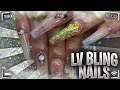 Coffin LOUIS VUITTON bling nails | Nail Tutorial