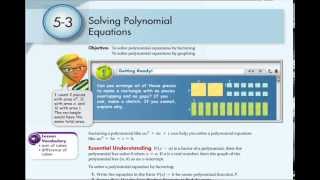 5-3 Notes on Solving Polynomial Equations