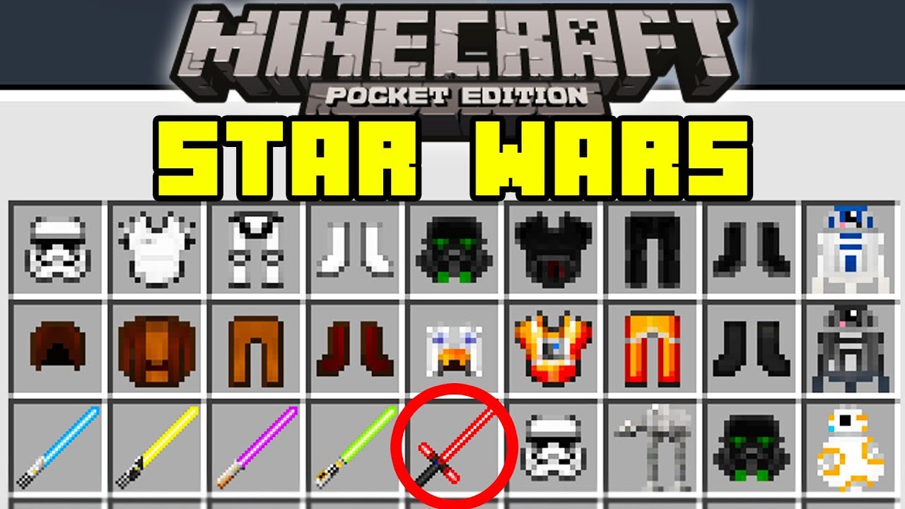 Minecraft Star Wars Mod Jedi Sith Lightsabers More Minecraft Pe Mods Youtube