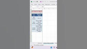 Excel Shortcut 🔥 Instantly Hide & Unhide Column in 1 Click!