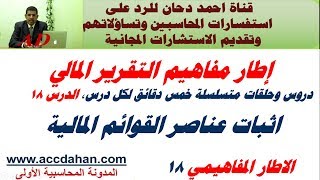 اطار مفاهيم التقرير المالي الحلقة 18، المصروفات كلام نظري ، احمد دحان