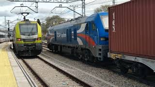 3 locomotoras Stadler en Vicálvaro: 256-220 LCR , 337-006 Logitren y 256-002 Captrain. 24/3/2025.