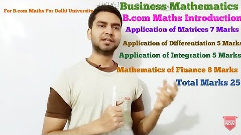 B.com Maths for sol introduction