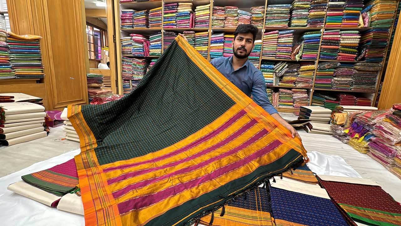 Chickpet Bangalore Wholesale Saree Shop/Ilkal cotton sarees/Single Saree Courier Available