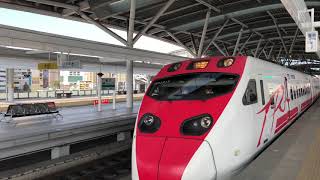 127次普悠瑪自強號往台東離開台中站+3178次500型IGBT系列半優化區間車往后里進入台中站