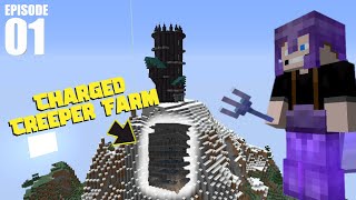 Charged Creeper Farm - Minecraft Lets Play Episode 1