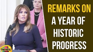 Melania Trump Remarks On A Year Of Historic Progress Trump Latest News Us News Updatesmango News