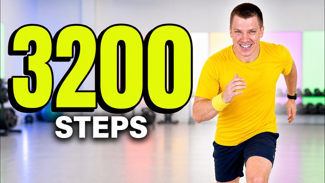 3200 Steps Fun Fitness Walk for Weight Loss | No Equipment Cardio YouTube thumbnail