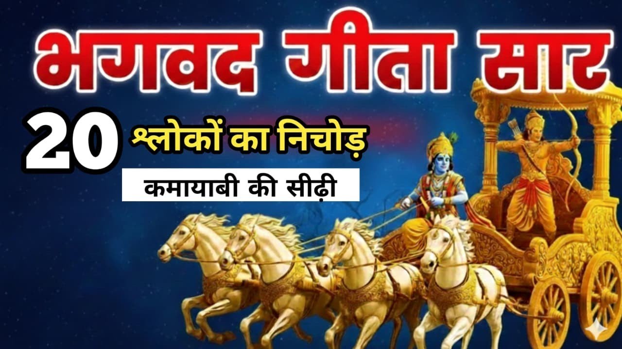 गीता के महत्व सार|  krishnaspeech।Hindi Summary gita saar।Gita slok