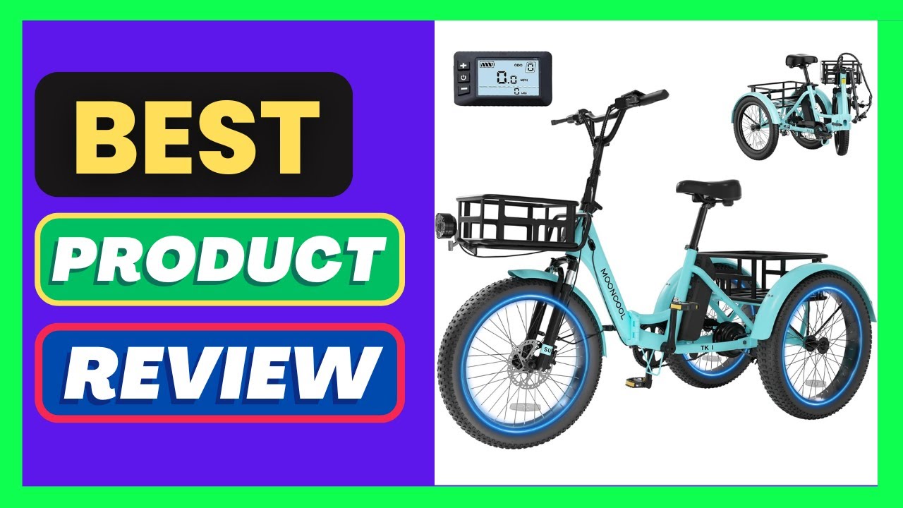 MOONCOOL Electric Tricycle for Adults, 500W/750W 48V Folding Electric