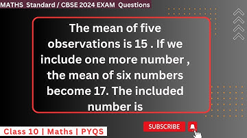 The mean of five observations is 15 . If we include one more number , the mean of six numbers become