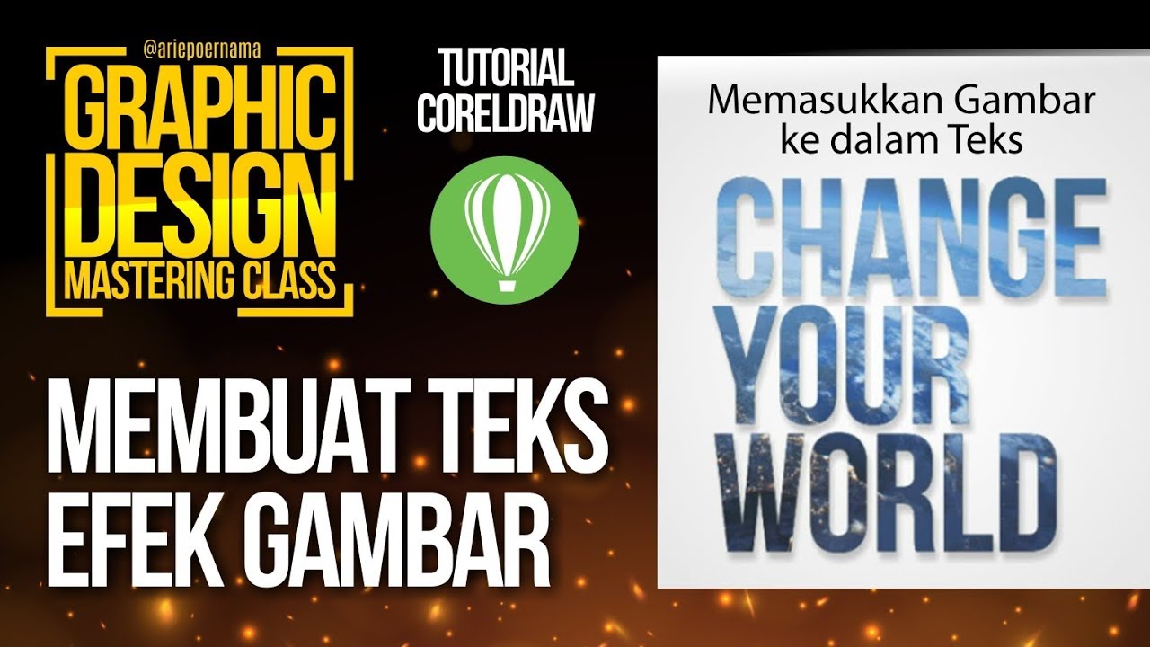 TUTORIAL CORELDRAW  10 Membuat Teks Efek Gambar  YouTube