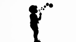 How to draw a boy blowing bubbles | Drawing of a boy  |Silhouette drawing