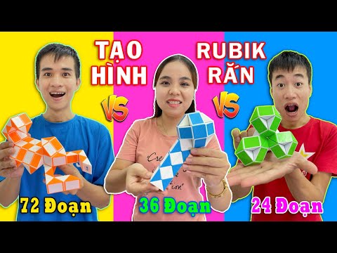 Video Cuộc Thi Xoay Rubik Rắn 24 Đoạn vs 36 Đoạn vs 72 Đoạn... - youtube