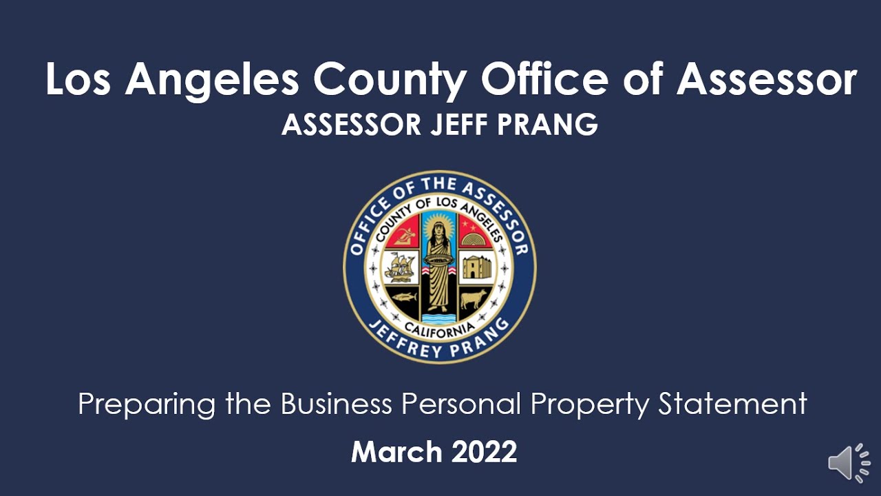 Preparing the Business Personal Property Statement March 2022 YouTube