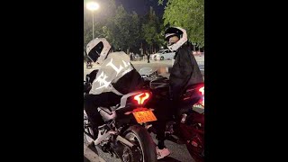 Hey~ Meet it head-on. #Gunfire#Transition#Motorcycle guy#450SR#KYT Helmet