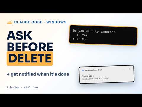 Claude Code Hooks on Windows: Notifications + Delete Prompts