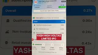 yash high voltage limited ipo# ipo# latest ipo