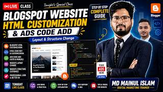Blogspot HTML Edit & Ads Code Add Tutorial | Website Layout Customize