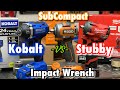 Milwaukee FUEL M12 Stubby Vs Ridgid SubCompact vs Kobalt Impact Wrench Torqued Right