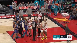 PJ Washington and Justin Champagnie both got ejected after getting into it