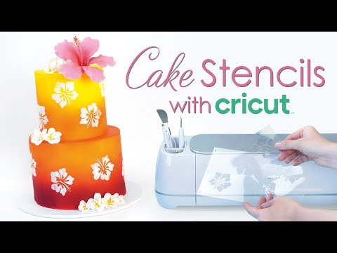 How to Create Custom Stencils with Cricut - Tropical Hibiscus Cake Decorating Tutorial