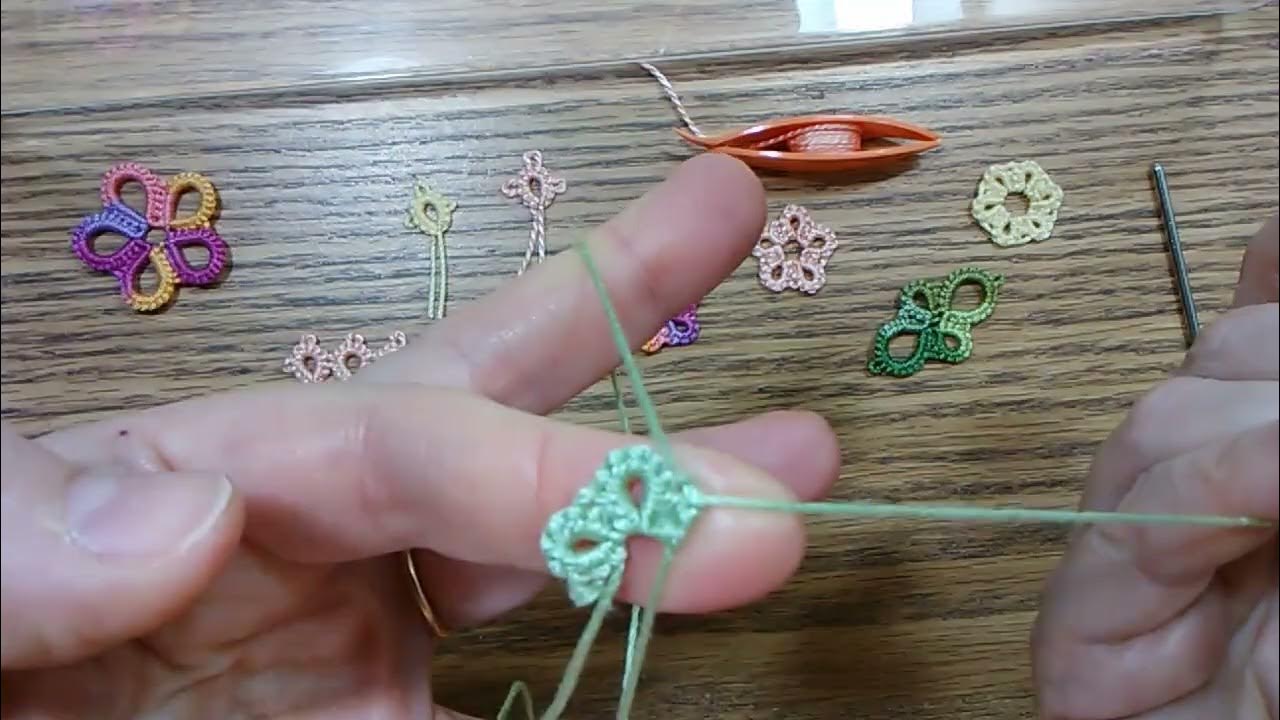 beginners shuttle tatting easy "rings only" tatted flower YouTube